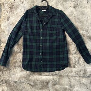 Women’s Green and Blue Plaid Shirt